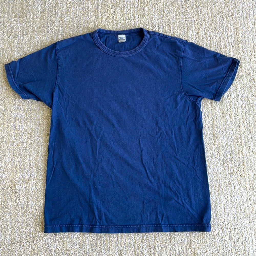 Vintage The Real Mccoy's Mens Large Navy Everything in Sporting Goods T-shirt